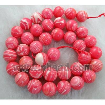 red stripe Gemstone bead, Round