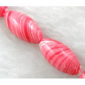 red stripe Gemstone bead, rice