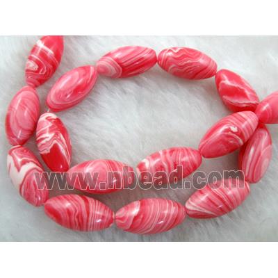 red stripe Gemstone bead, rice