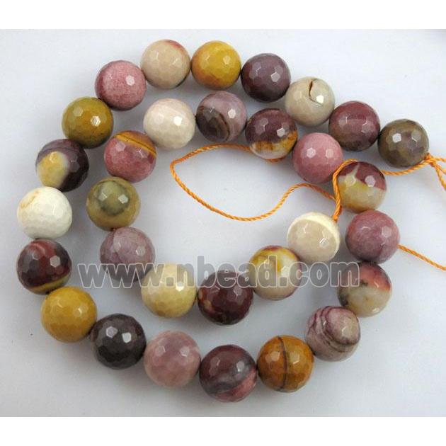 Mookaite jasper Bead, faceted round