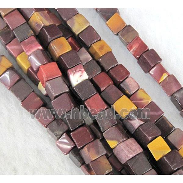 Mookaite Beads, cube