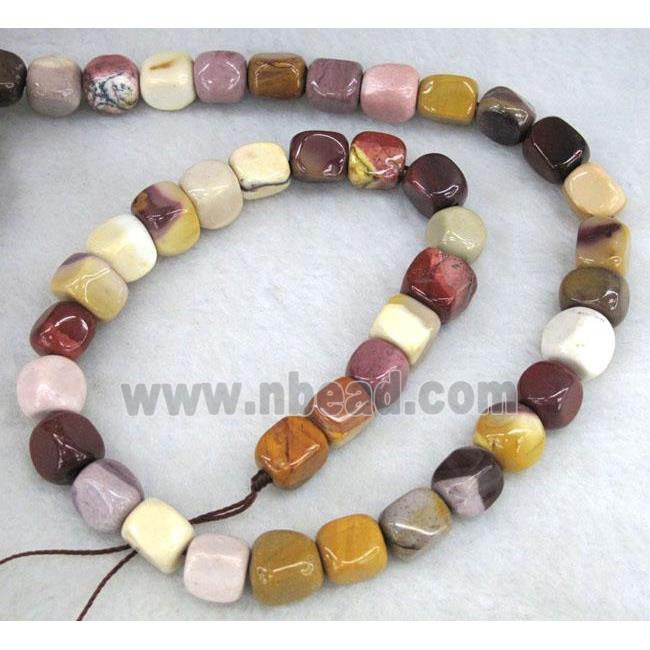 Mookaite jasper Bead, freeform cube