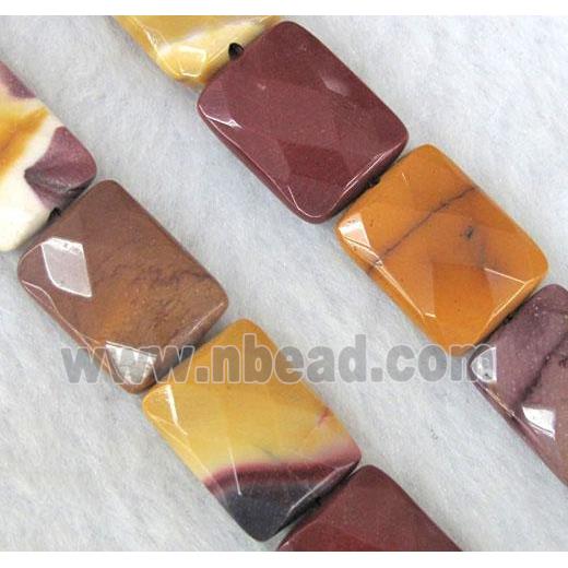 Mookaite jasper Bead, faceted rectangle