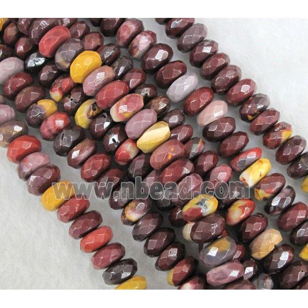 faceted rondelle Mookaite Beads