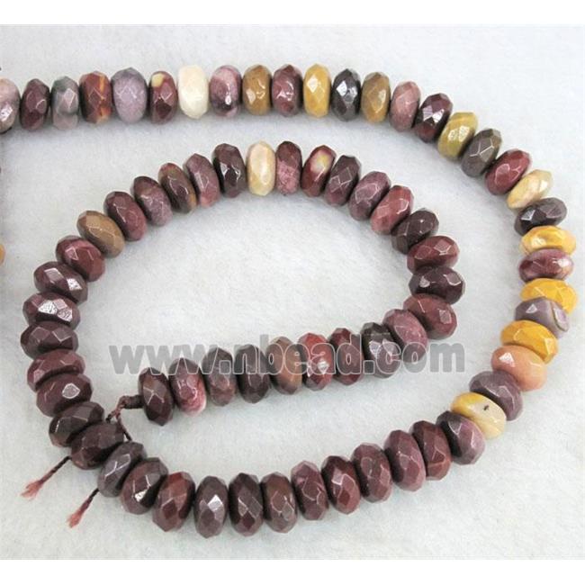 faceted rondelle Mookaite Beads