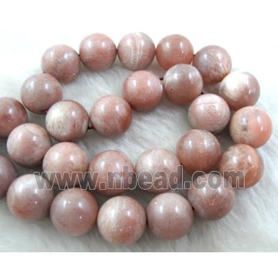 round Rose MoonStone Bead