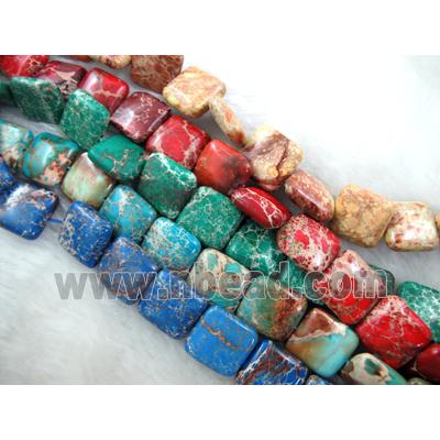 Sea Sediment Jasper Beads Square mixed color