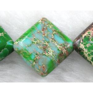 Green Sea Sediment Jasper Beads Square Conner-Drilled