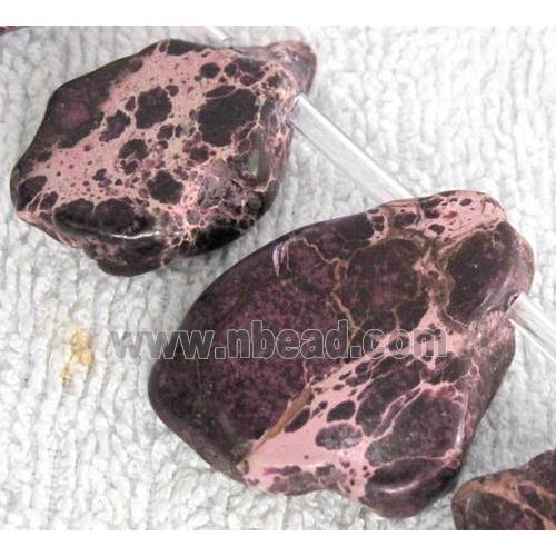 Sea Sediment slice beads, freeform, purple