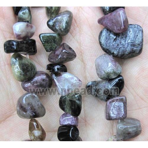 tourmaline beads chips, freeform