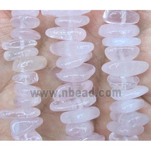 rose quartz beads chips, freeform