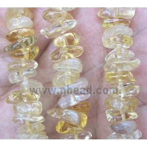 citrine chip beads, freeform, yellow