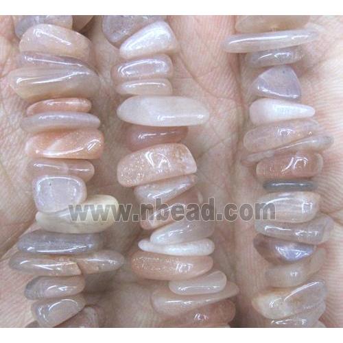 moonstone beads chips, freeform