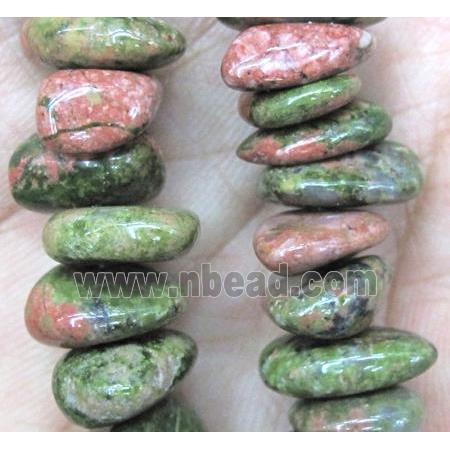 unakite beads chips, freeform