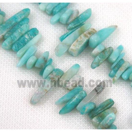 Amazonite bead, chips, freeform