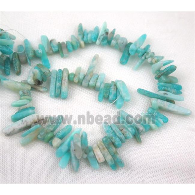 Amazonite bead, chips, freeform