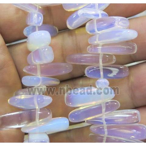 white opalite bead, chips, freeform