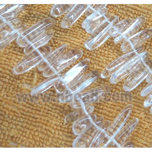 clear quartz chip beads, freeform stick