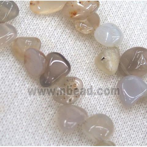 gray agate chip beads, freeform