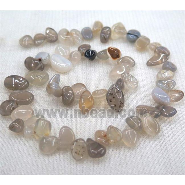 gray agate chip beads, freeform