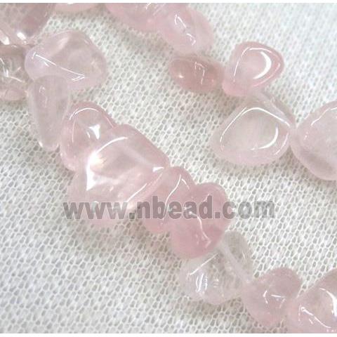 rose quartz chip beads, freeform