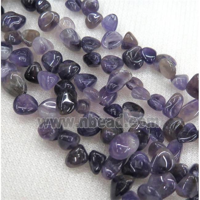 Amethyst chip beads, freeform, purple