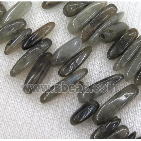 labradorite stick beads, chip, freeform