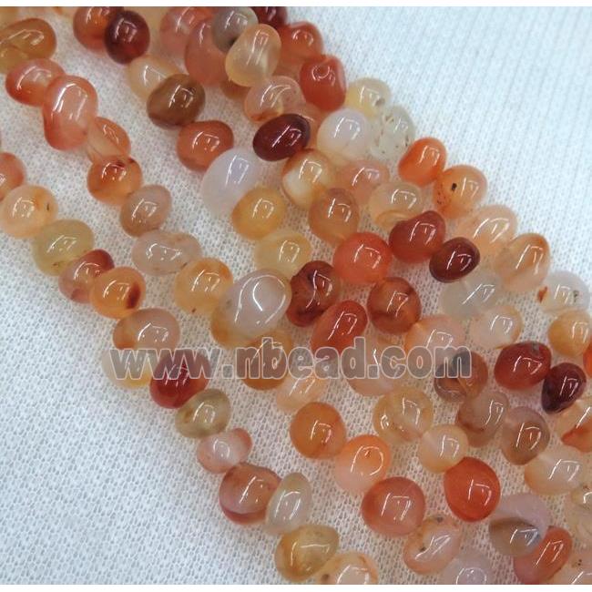 red carnelian chip beads, freeform