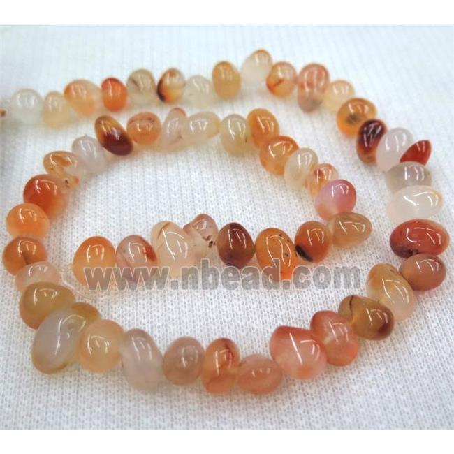 red carnelian chip beads, freeform