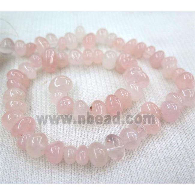 rose quartz chips bead, freeform