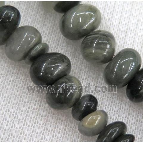 Seraphinite chip beads, freeform