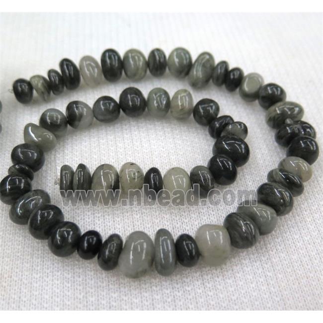 Seraphinite chip beads, freeform