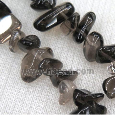 smoky quartz chips bead, freeform