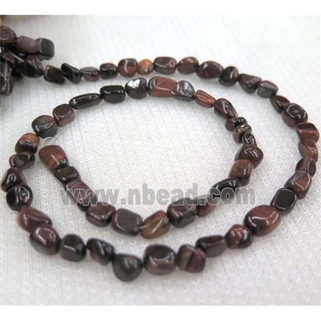 red tiger eye chips bead, freeform