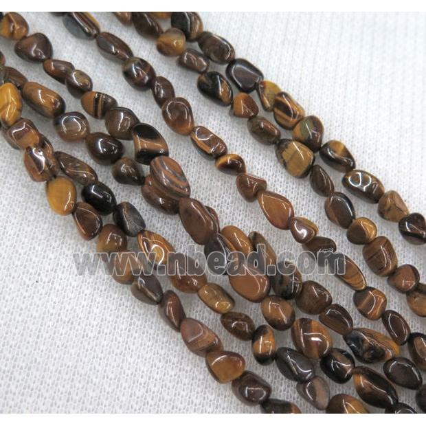 yellow tiger eye chips bead, freeform