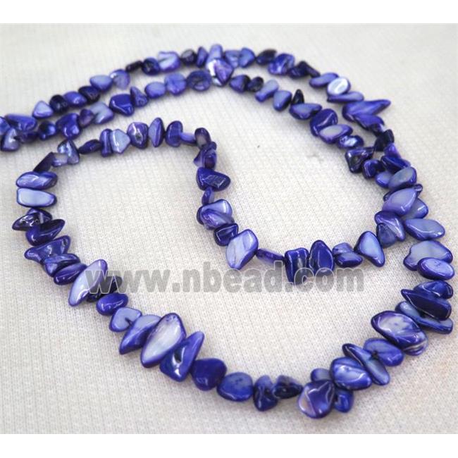 freshwater shell chip beads, freeform, purple