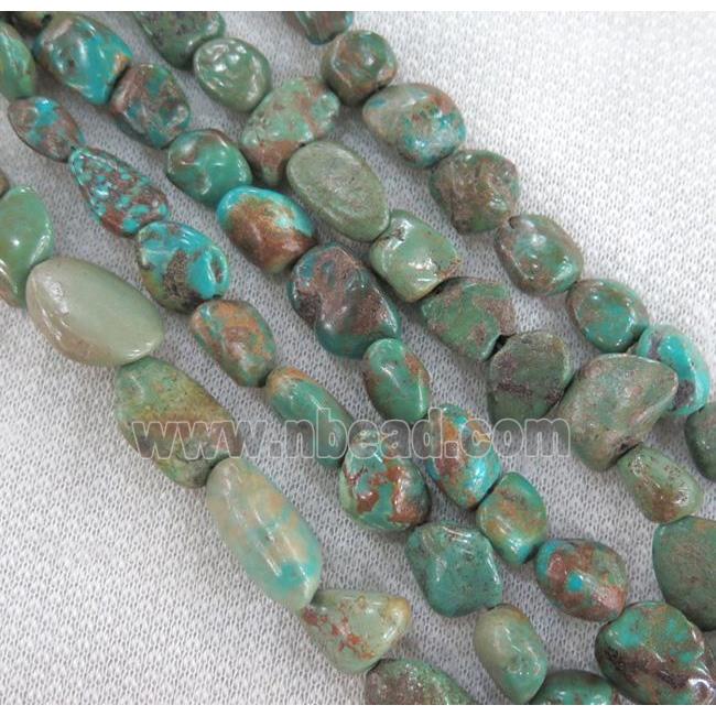 natural turquoise chip beads, freeform