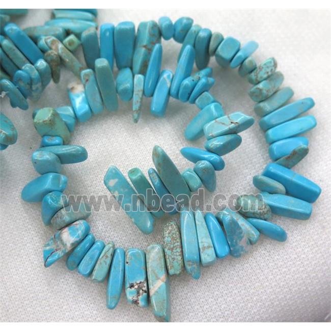 turquoise bead, stick, blue