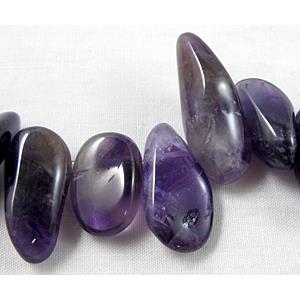 Amethyst beads, freeformDrips, Top-Drilled