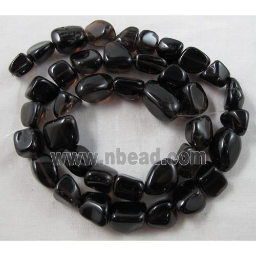 Smoky Quartz beads, freeform chip