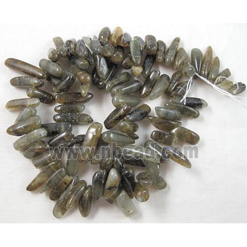 labradorite beads, freeform Chips, Top-Drilled