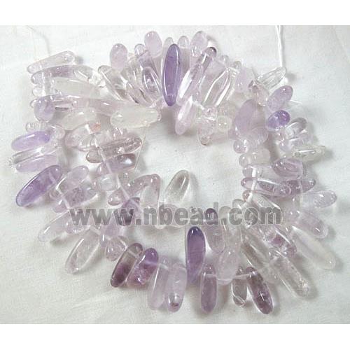 Amethyst beads, freeform Chips, Top-Drilled