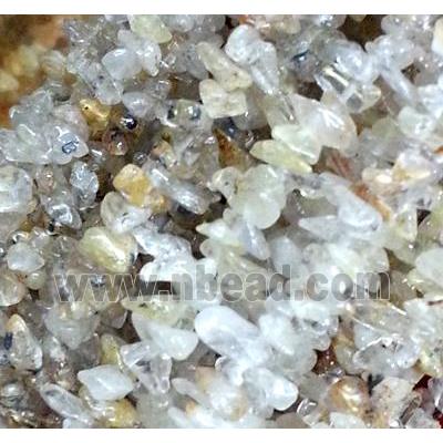 white quartz chips bead, freeform