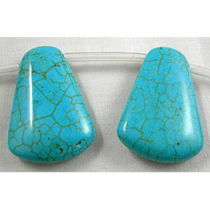 Chalky Turquoise Pendants, stabilized, Flat Trapezoidal, top-drilled