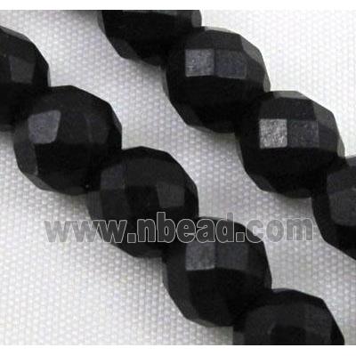 black synthetic Turquoise beads, faceted round