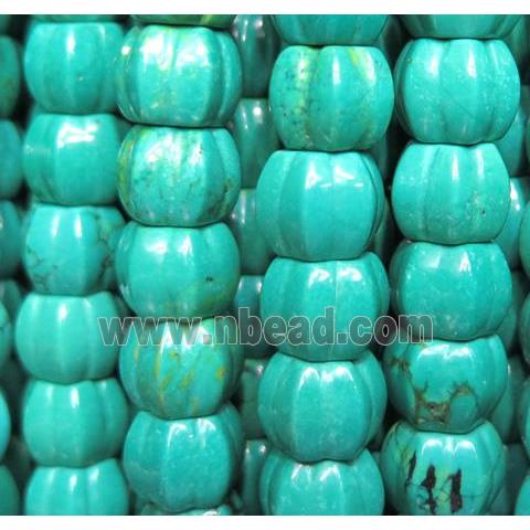 blue Turquoise bead, barrel, stabilized