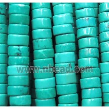 Turquoise bead, heshi, blue, stabilized