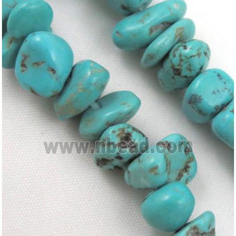 turquoise chips beads, freeform