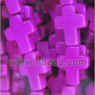 hotpink synthetic Turquoise cross beads