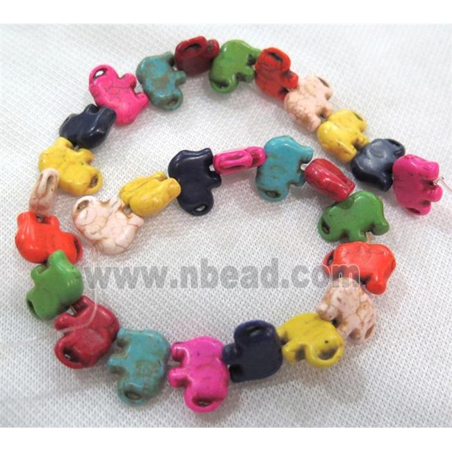 synthetic Turquoise elephant beads, mixed color